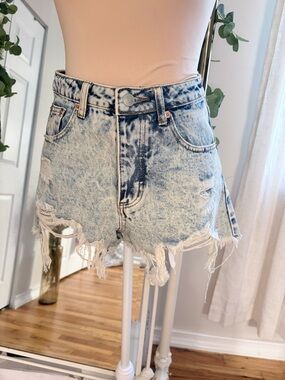 Lee Women's Light Blue Distressed Jean Shorts